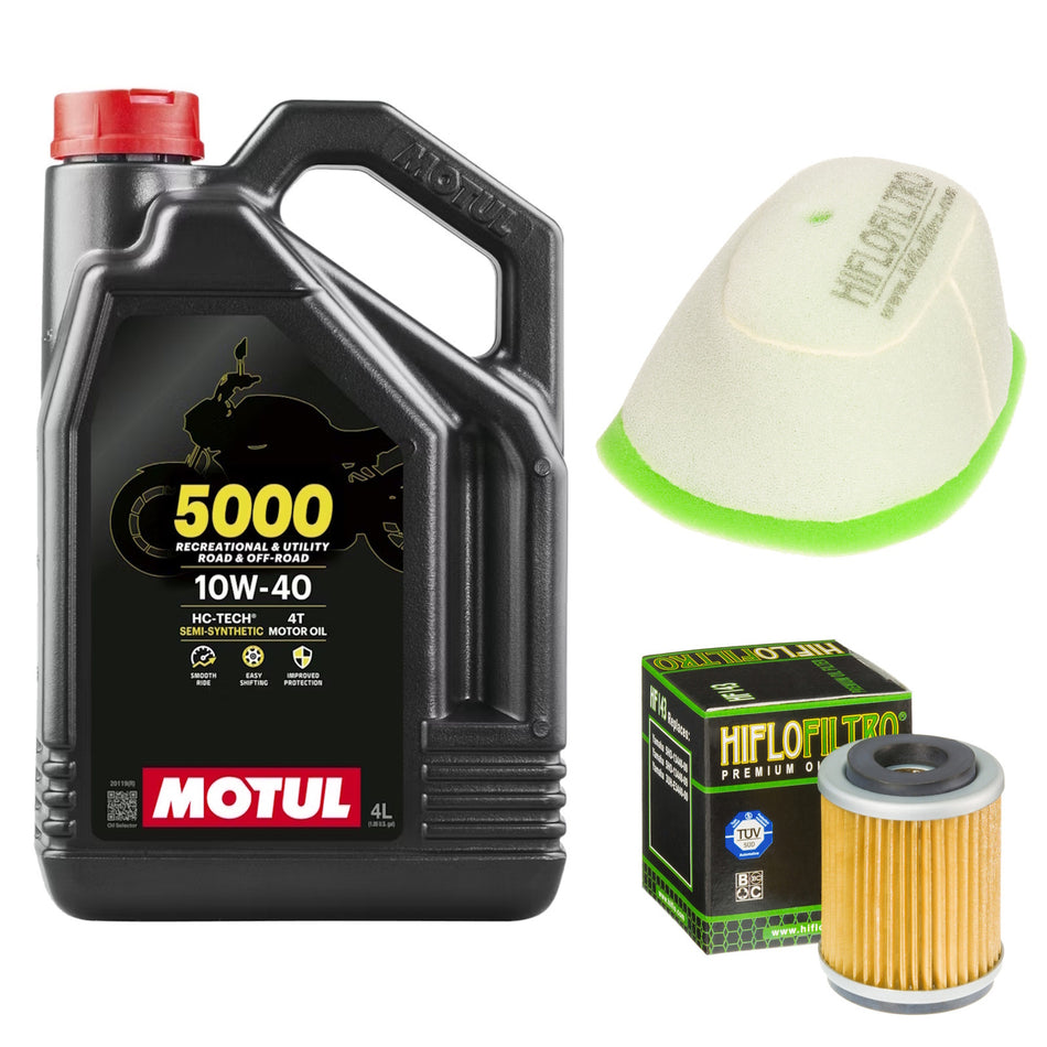 Motul 5000 10w40 4L Oil & HF143 & HFF4016 Oil Filter Kit