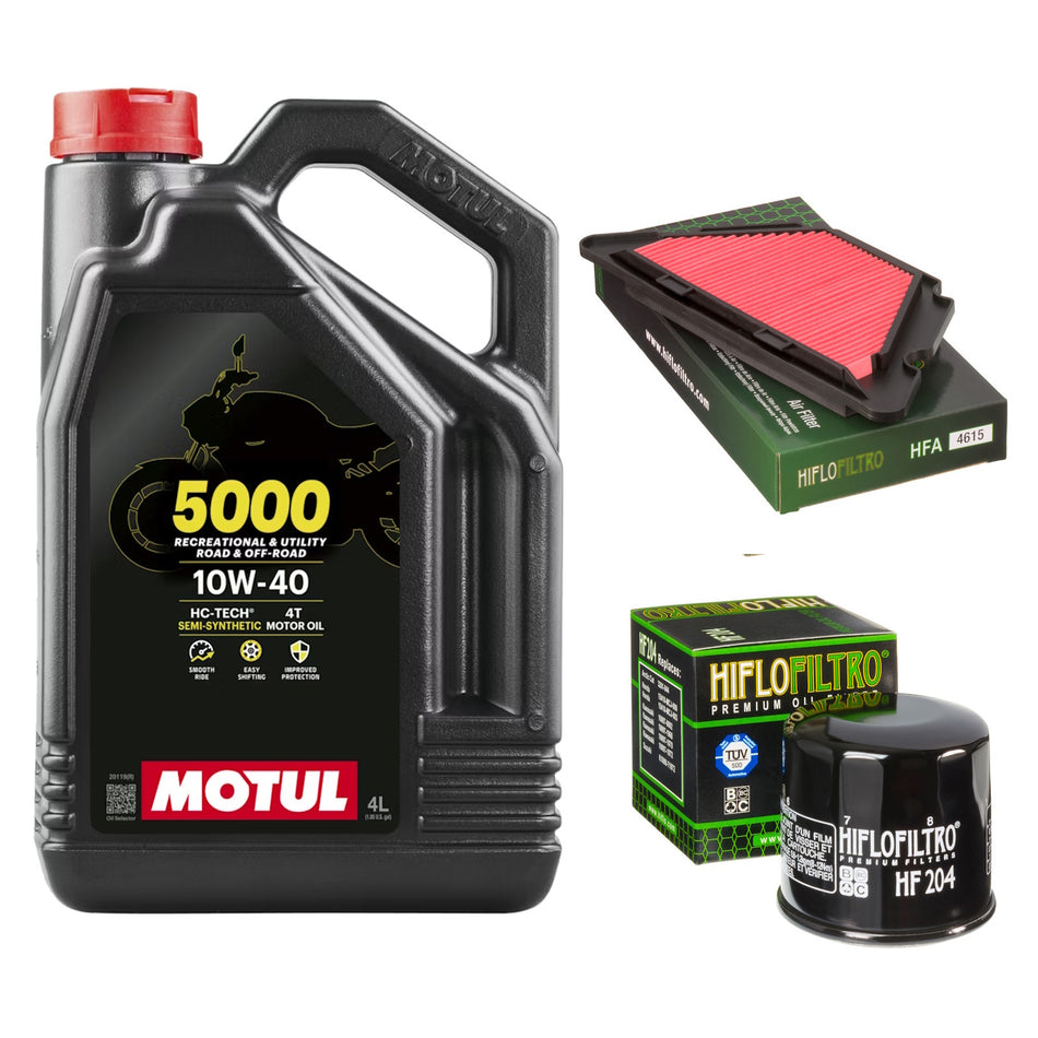 Motul 5000 10w40 4L Oil & HF204 & HFA4615 Oil Filter Kit