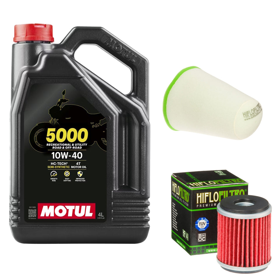Motul 5000 10w40 4L Oil & HF141 & HFF4022 Oil Filter Kit