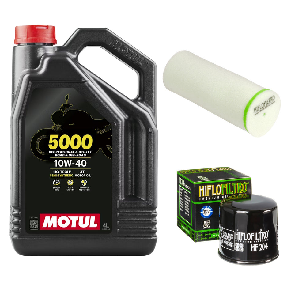 Motul 5000 10w40 4L Oil & HF204 & HFF4024 Oil Filter Kit