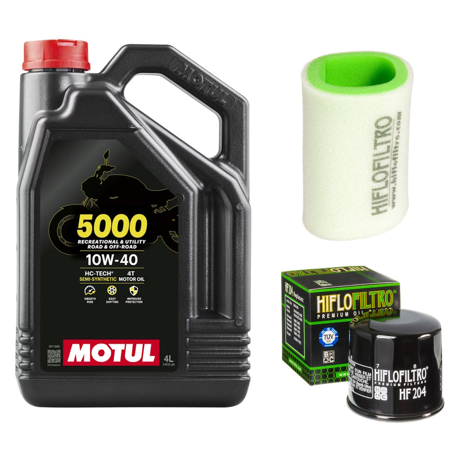 Motul 5000 10w40 4L Oil & HF204 & HFF4028 Oil Filter Kit