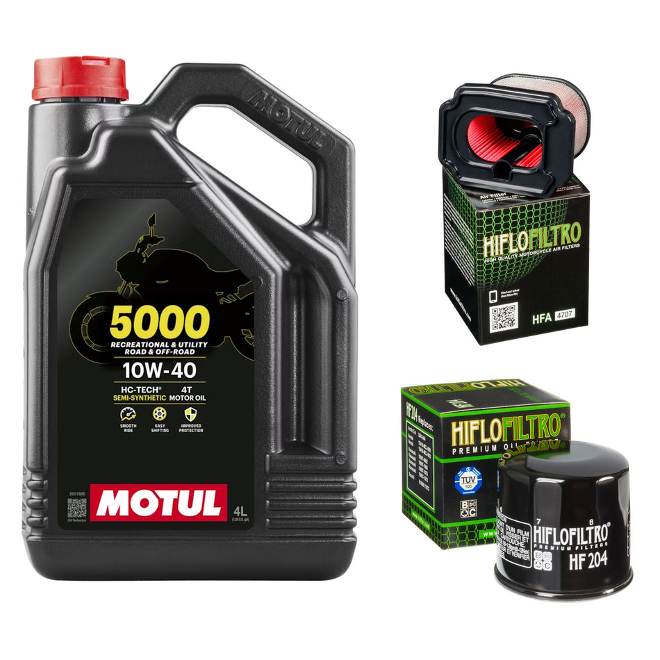 Motul 5000 10w40 4L Oil & HF204 & HFA4707 Oil Filter Kit