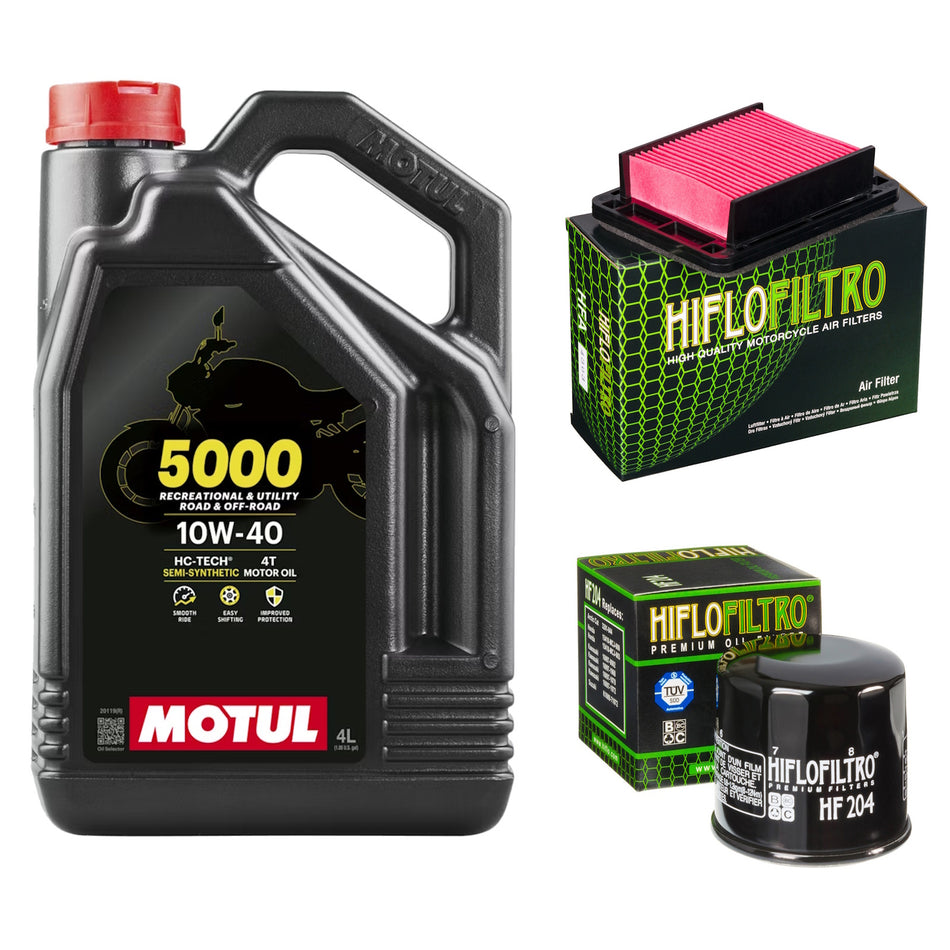 Motul 5000 10w40 4L Oil & HF204 & HFA4303 Oil Filter Kit