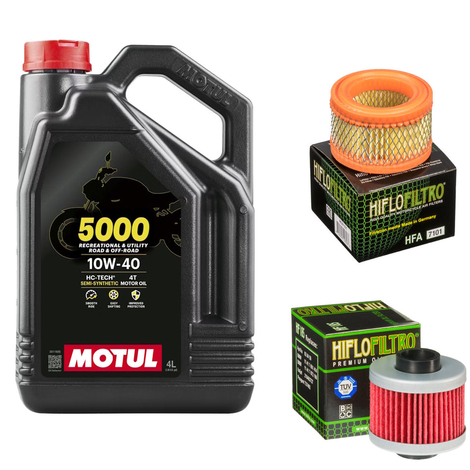 Motul 5000 10w40 4L Oil & HF185 & HFA7101 Oil Filter Kit
