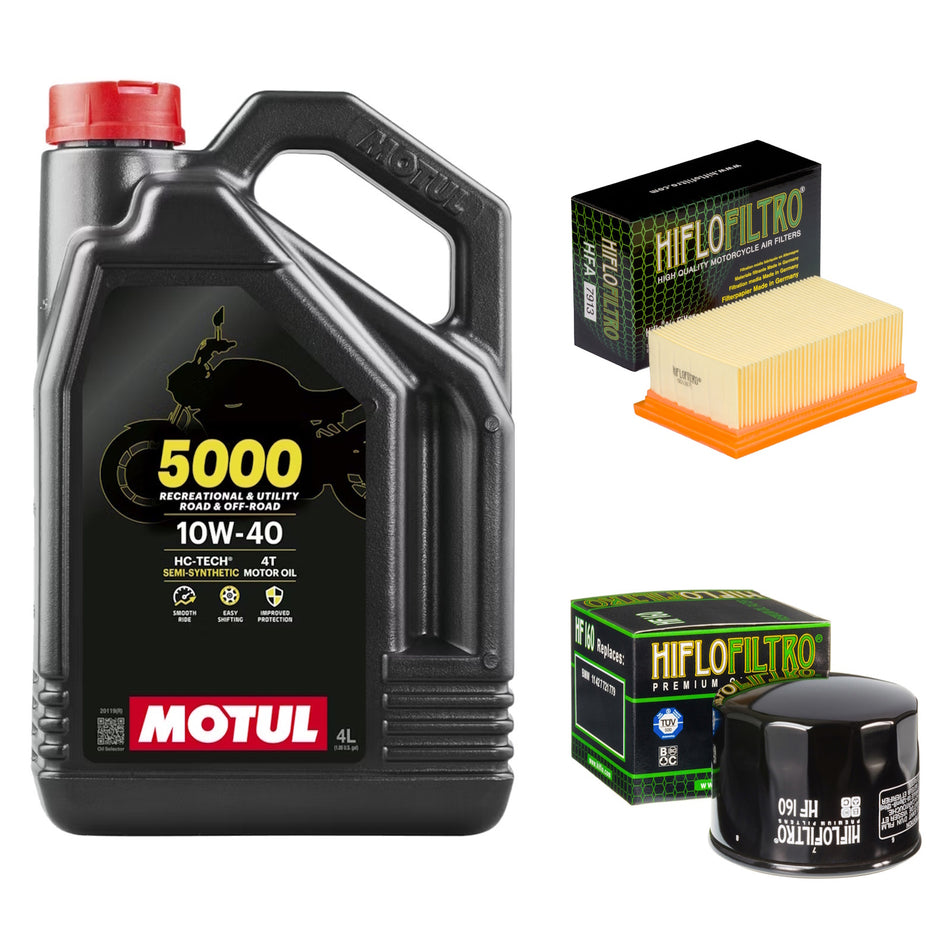 Motul 5000 10w40 4L Oil & HF160 & HFA7913 Oil Filter Kit