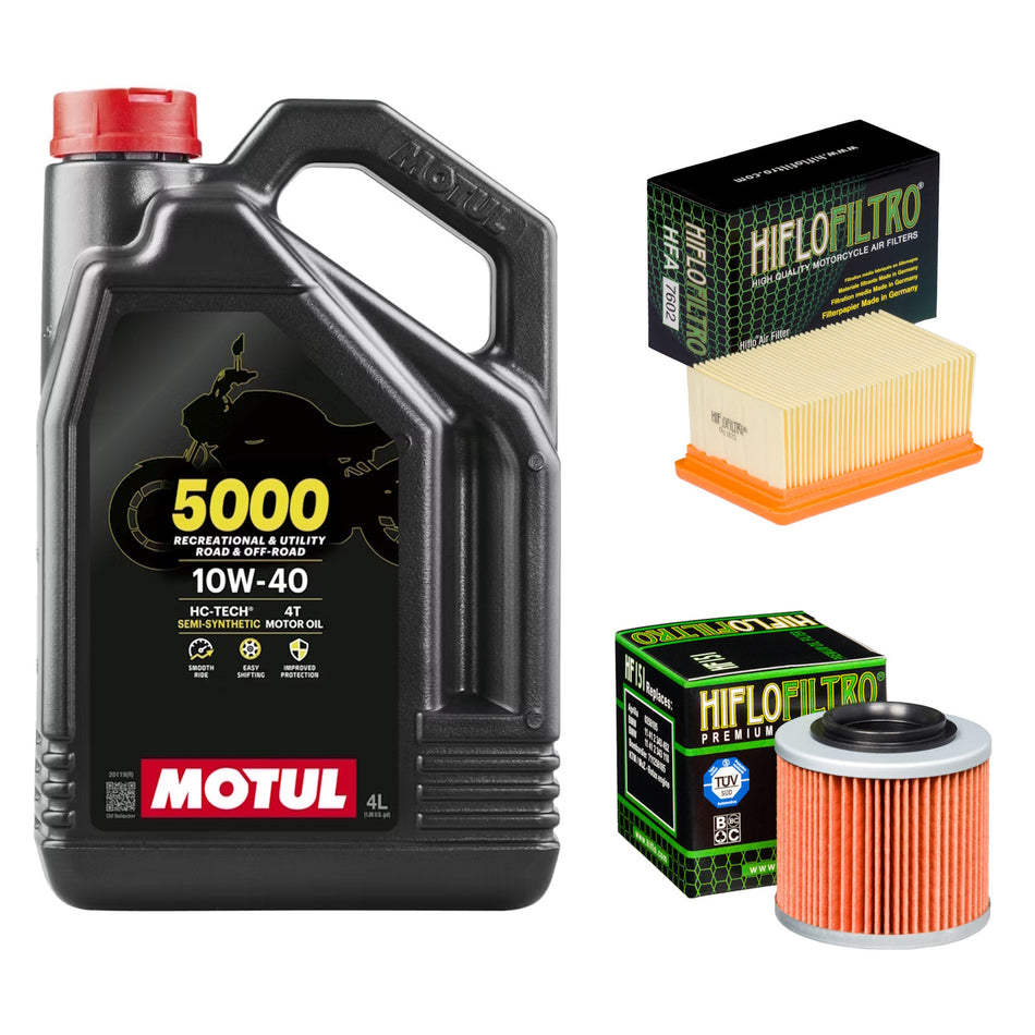 Motul 5000 10w40 4L Oil & HF151 & HFA7602 Oil Filter Kit