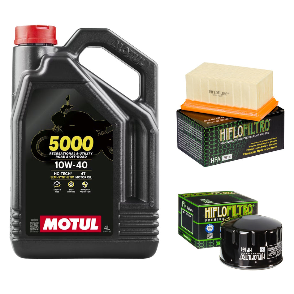 Motul 5000 10w40 4L Oil & HF164 & HFA7914 Oil Filter Kit