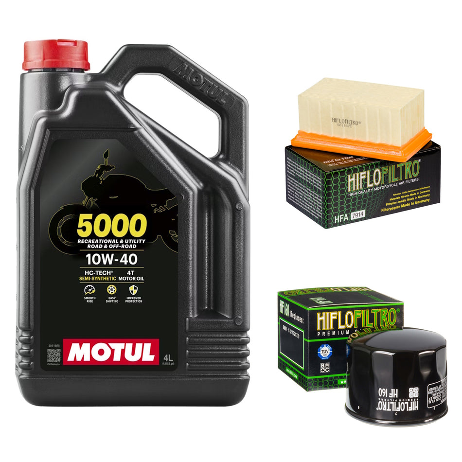 Motul 5000 10w40 4L Oil & HF160 & HFA7914 Oil Filter Kit