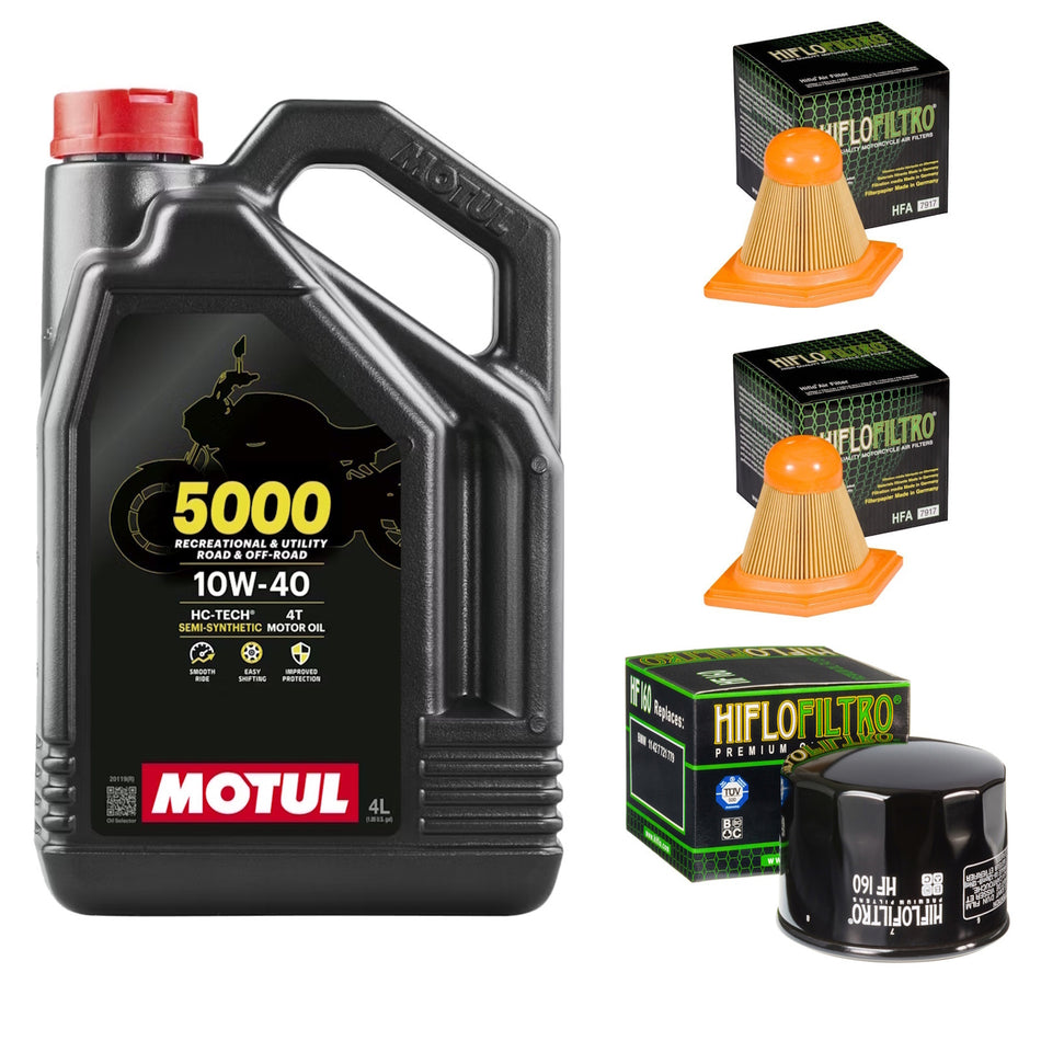 Motul 5000 10w40 4L Oil & HF160 & HFA7917 & HFA7917 Oil Filter Kit