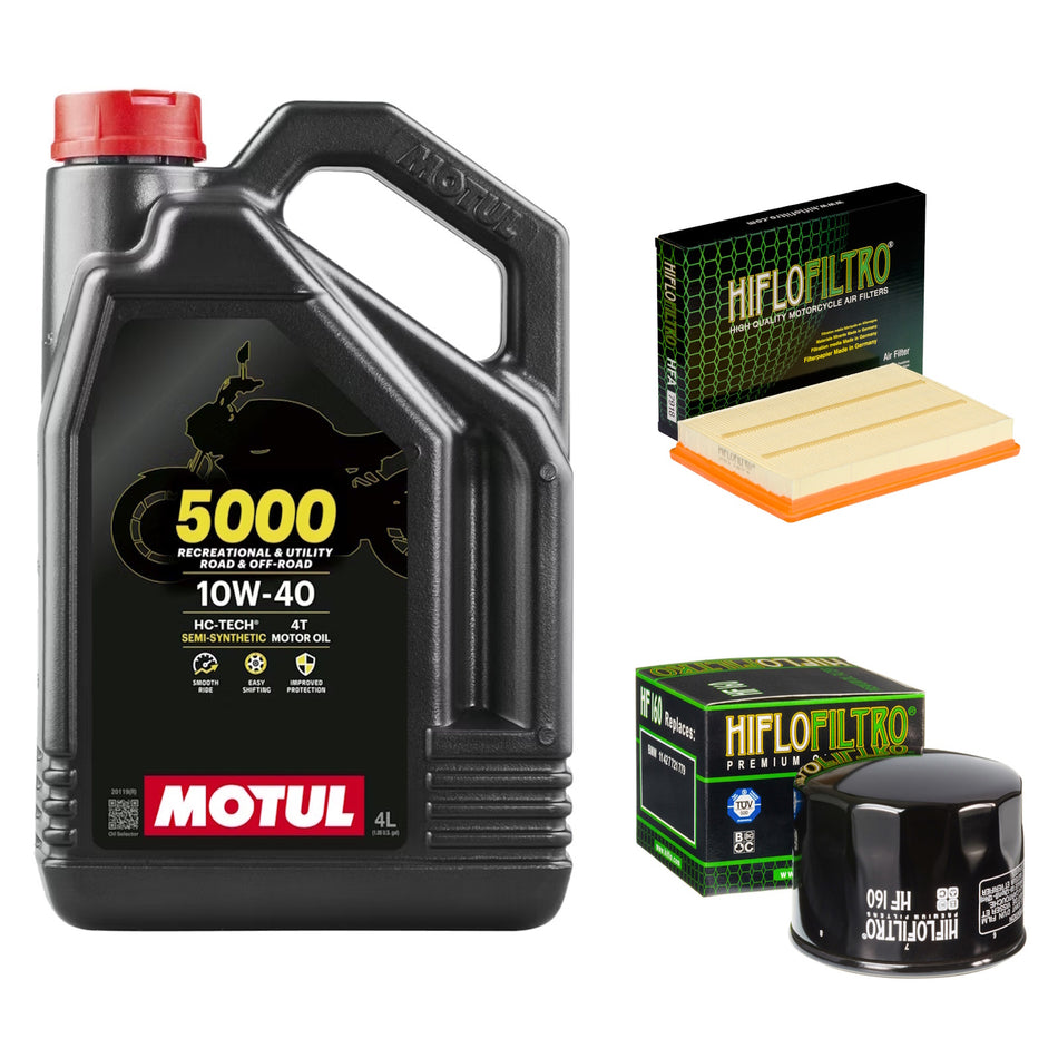 Motul 5000 10w40 4L Oil & HF160 & HFA7918 Oil Filter Kit