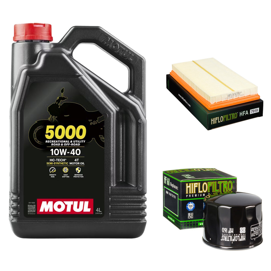 Motul 5000 10w40 4L Oil & HF160 & HFA7919 Oil Filter Kit