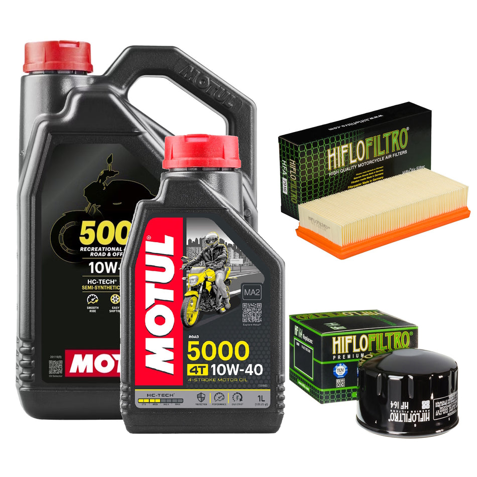 Motul 5000 10w40 5L Oil & HF164 & HFA7916 Oil Filter Kit