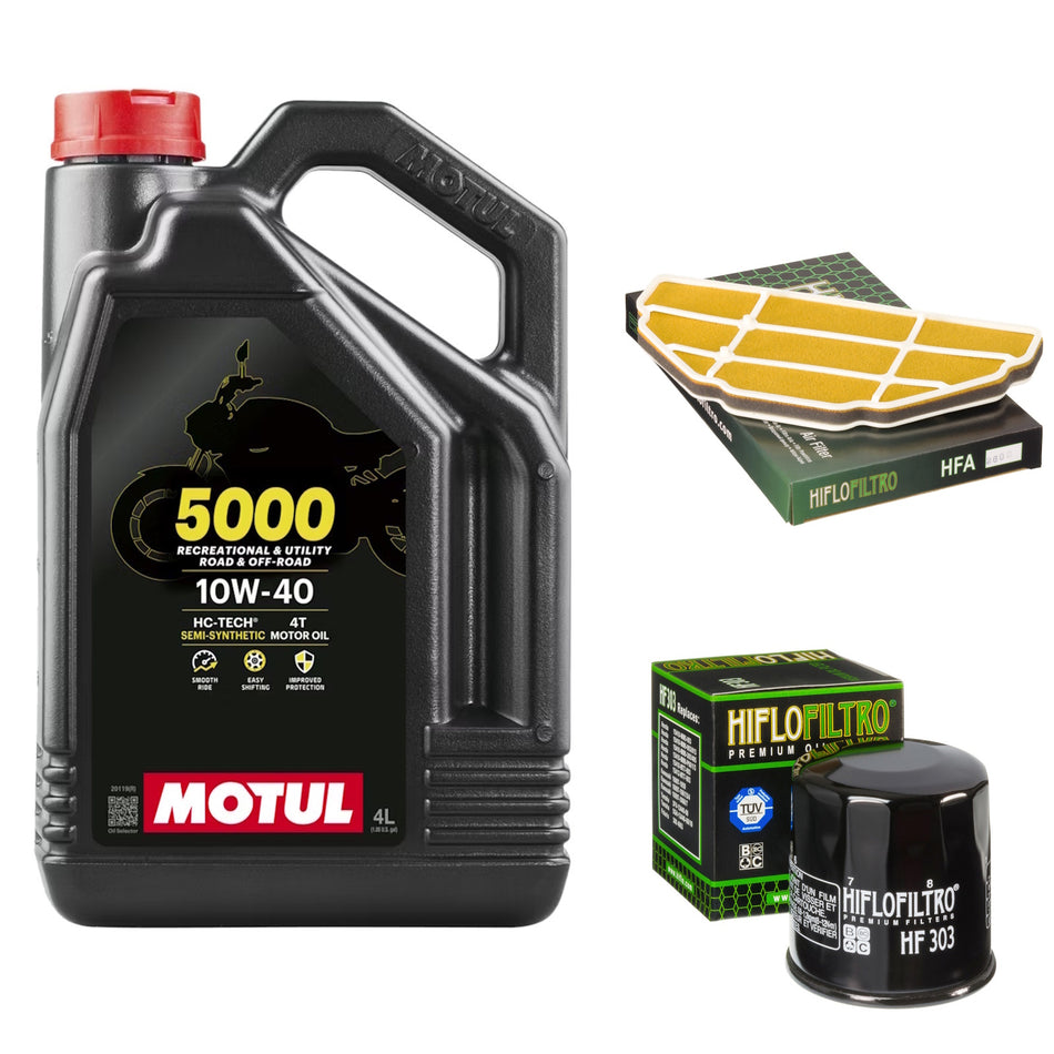 Motul 5000 10w40 4L Oil & HF303 & HFA2602 Oil Filter Kit