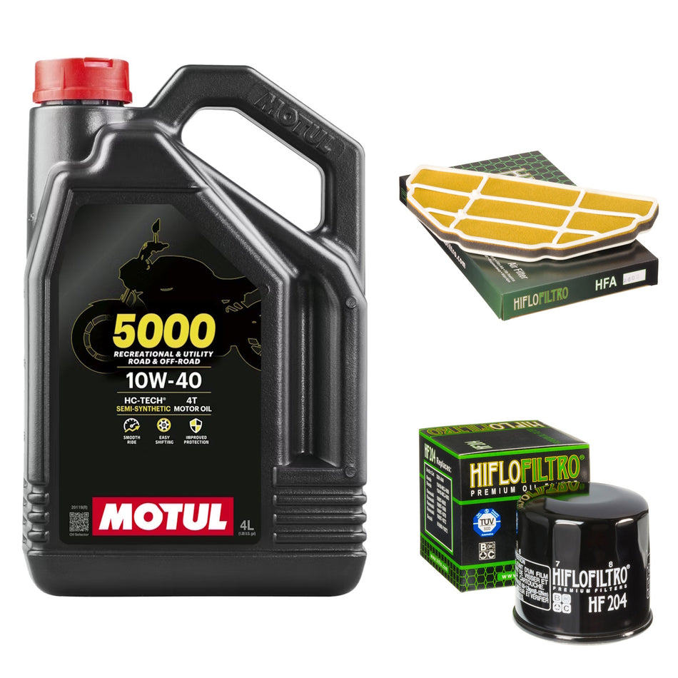 Motul 5000 10w40 4L Oil & HF204 & HFA2602 Oil Filter Kit