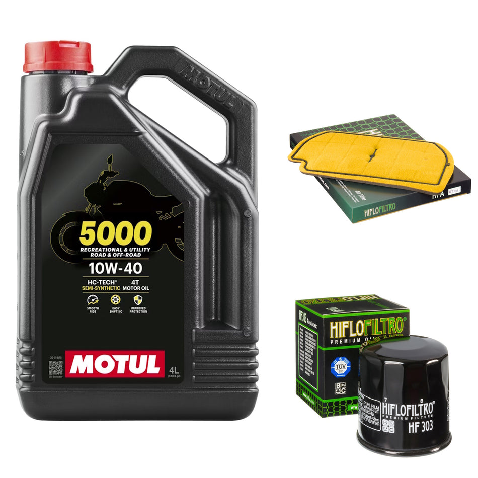 Motul 5000 10w40 4L Oil & HF303 & HFA2708 Oil Filter Kit