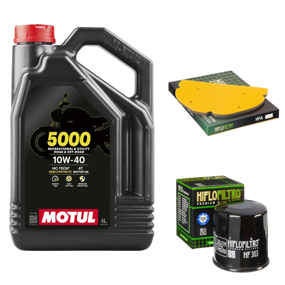 Motul 5000 10w40 4L Oil & HF303 & HFA2912 Oil Filter Kit