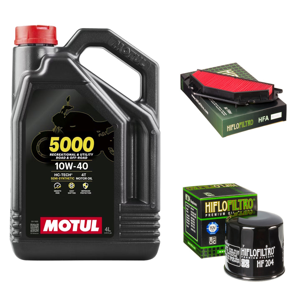Motul 5000 10w40 4L Oil & HF204 & HFA2605 Oil Filter Kit