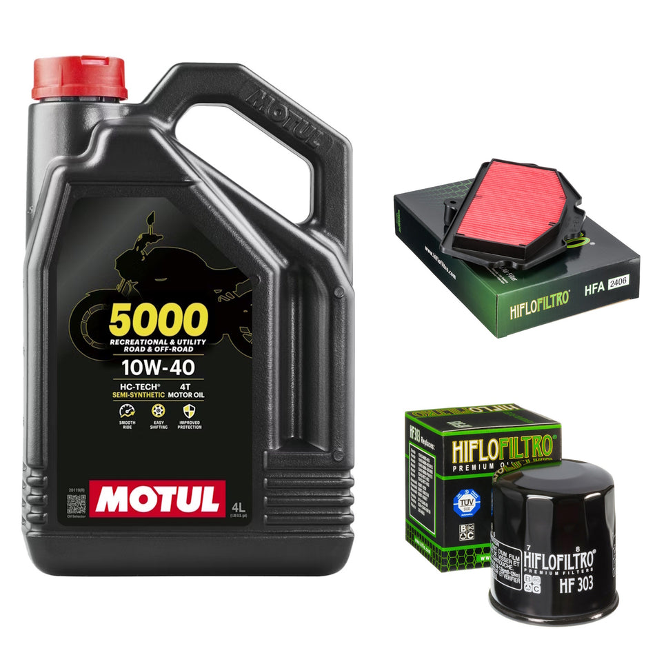 Motul 5000 10w40 4L Oil & HF303 & HFA2406 Oil Filter Kit