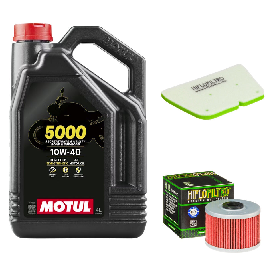 Motul 5000 10w40 4L Oil & HF112 & HFF2033 Oil Filter Kit