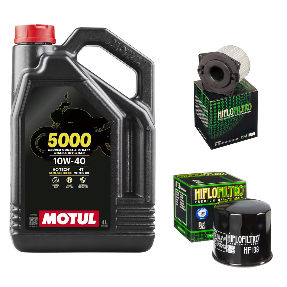 Motul 5000 10w40 4L Oil & HF138 & HFA3602 Oil Filter Kit