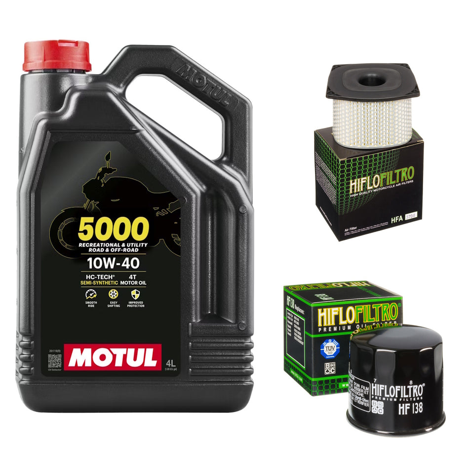 Motul 5000 10w40 4L Oil & HF138 & HFA3704 Oil Filter Kit
