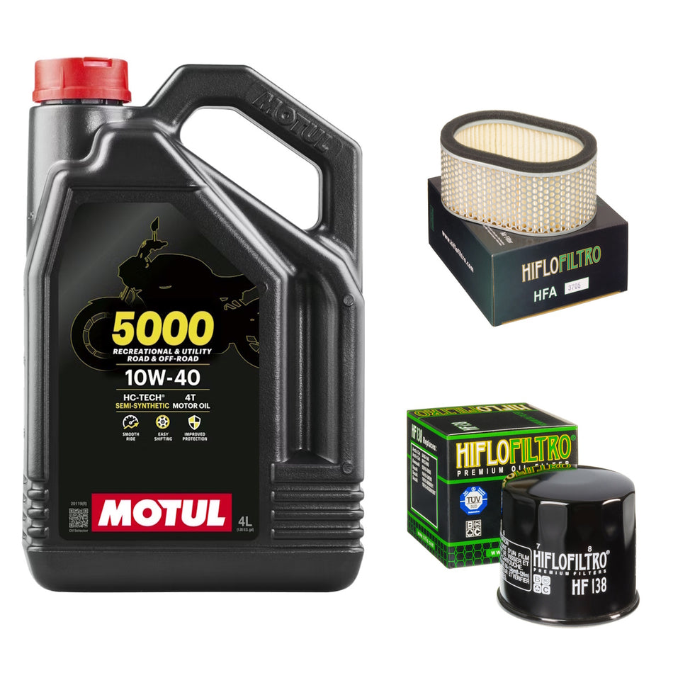 Motul 5000 10w40 4L Oil & HF138 & HFA3705 Oil Filter Kit
