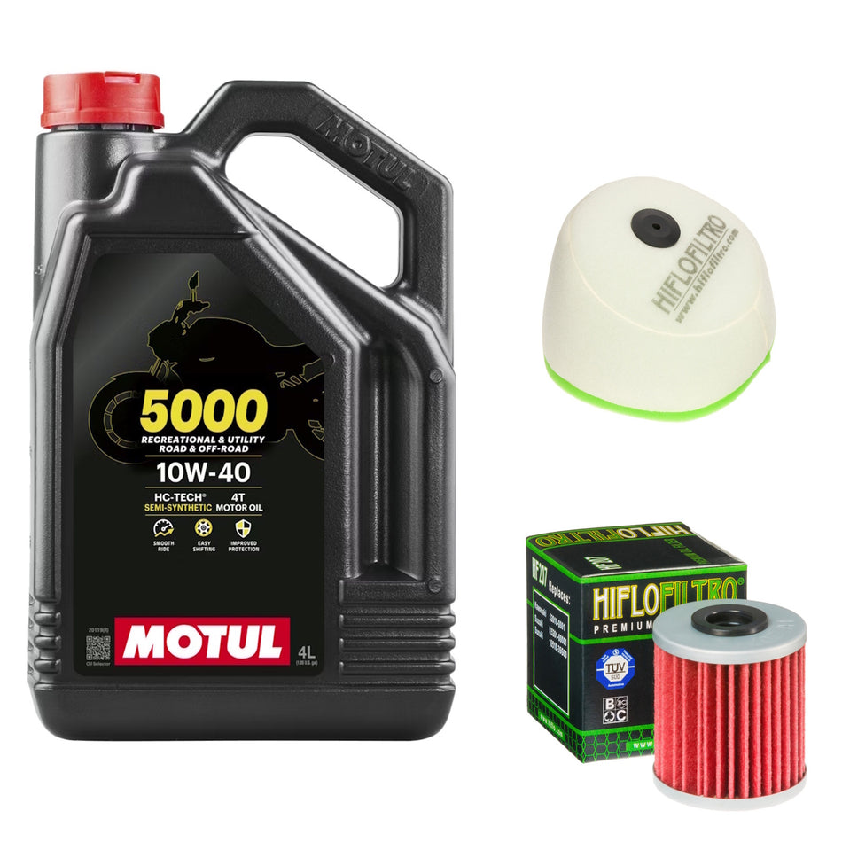 Motul 5000 10w40 4L Oil & HF207 & HFF3014 Oil Filter Kit
