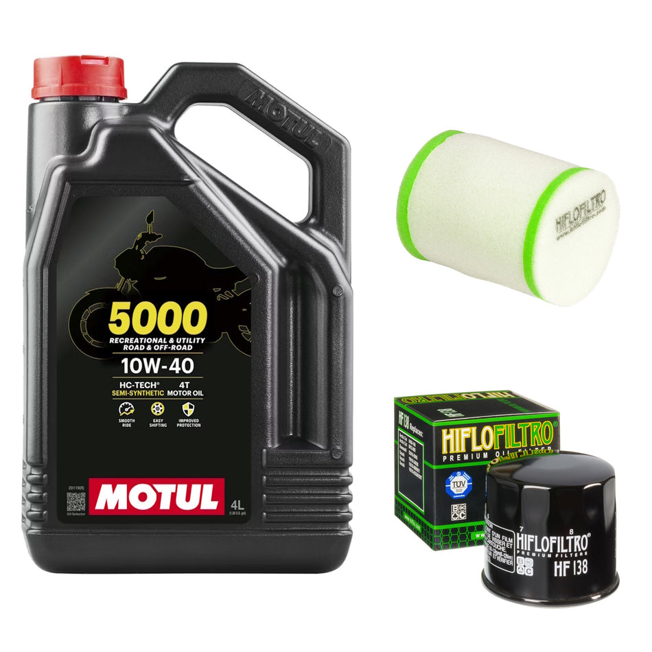Motul 5000 10w40 4L Oil & HF138 & HFF3024 Oil Filter Kit
