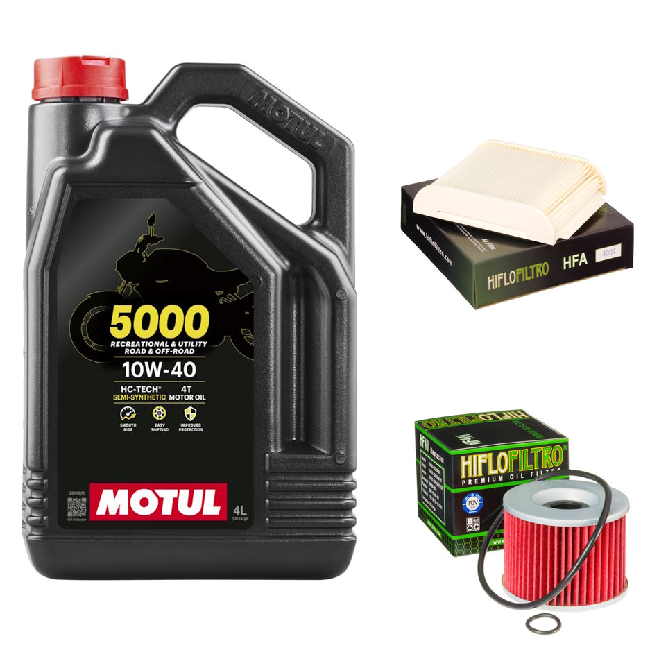 Motul 5000 10w40 4L Oil & HF401 & HFA4904 Oil Filter Kit