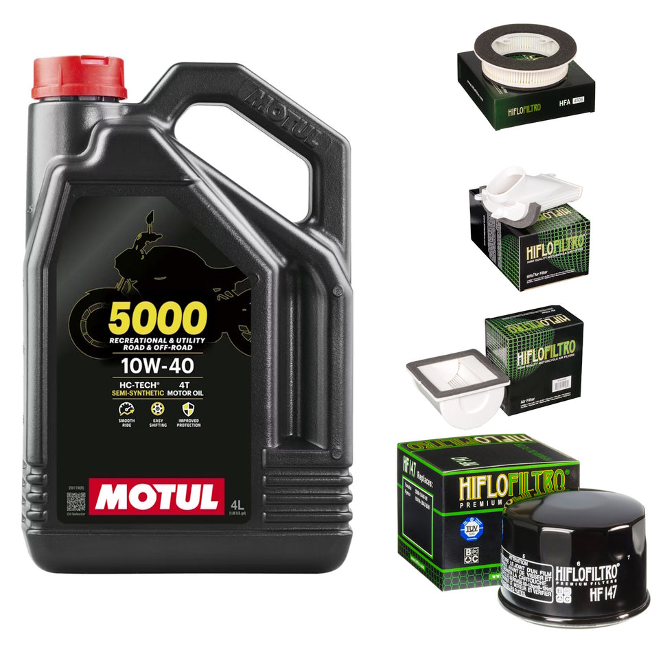 Motul 5000 10w40 4L Oil & HF147 & HFA4909 & HFA4505 & HFA4506 Oil Filter Kit
