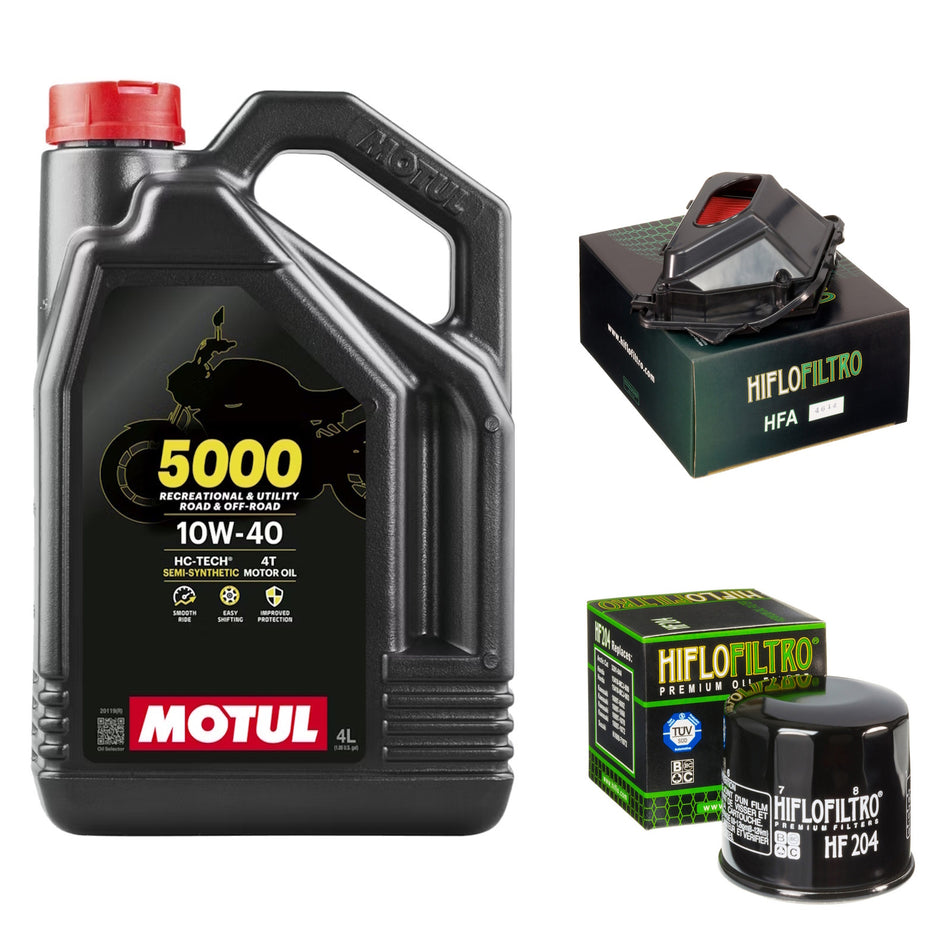 Motul 5000 10w40 4L Oil & HF204 & HFA4614 Oil Filter Kit