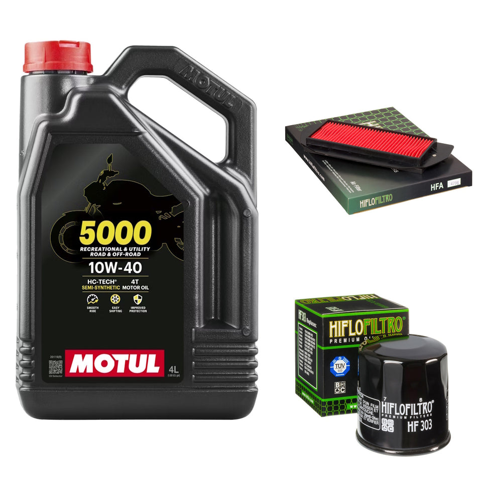 Motul 5000 10w40 4L Oil & HF303 & HFA4706 Oil Filter Kit