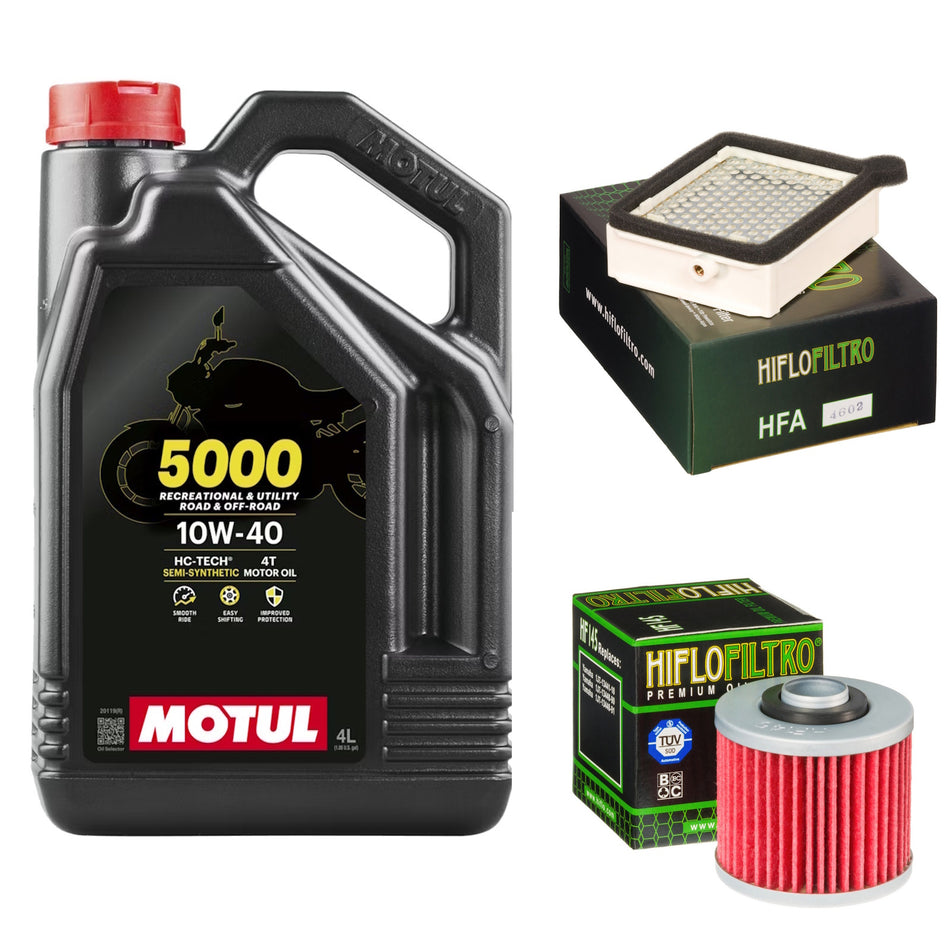 Motul 5000 10w40 4L Oil & HF145 & HFA4602 Oil Filter Kit