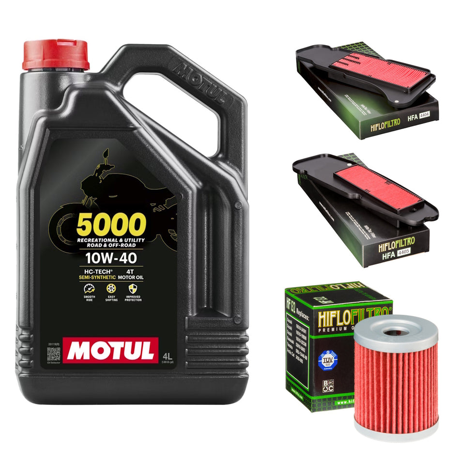 Motul 5000 10w40 4L Oil & HF132 & HFA4404 & HFA4405 Oil Filter Kit