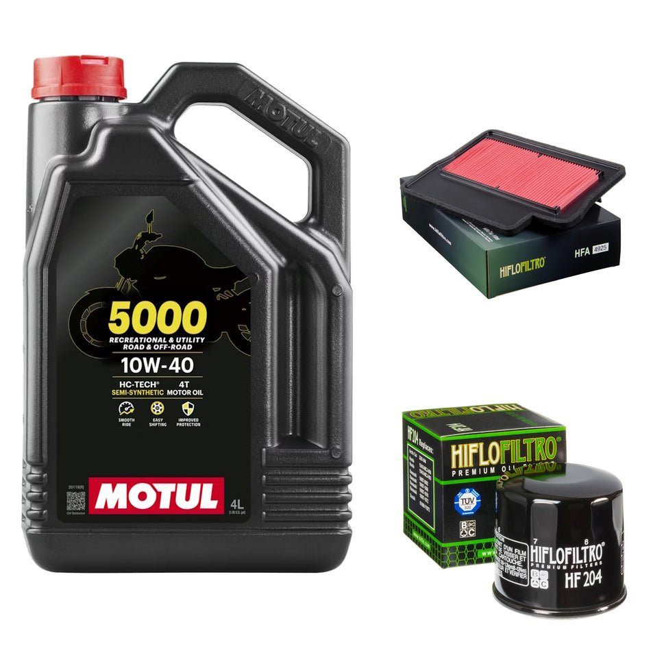 Motul 5000 10w40 4L Oil & HF204 & HFA4925 Oil Filter Kit