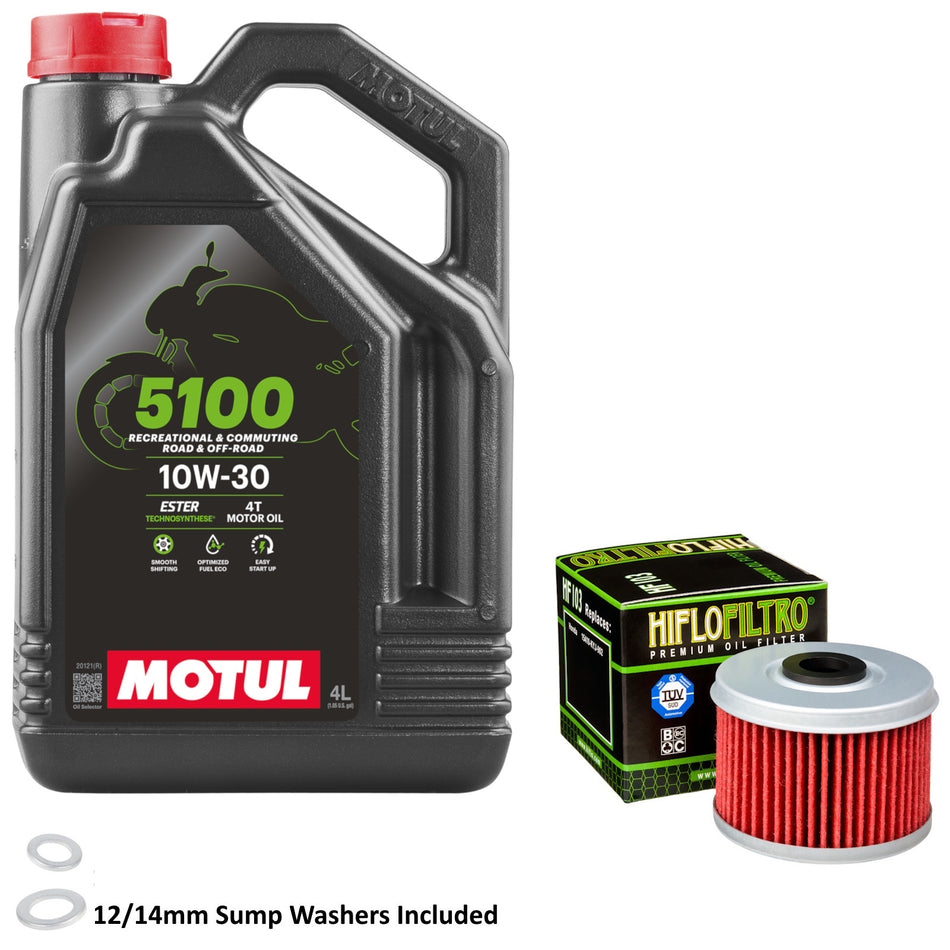 Motul 5100 10w30 4L Oil & HF103 Oil Filter Kit
