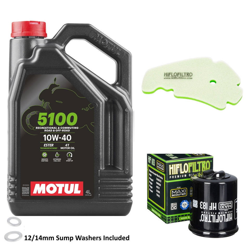 Motul 5100 10w40 4L Oil & HF183 & HFA5201DS Oil Filter Kit
