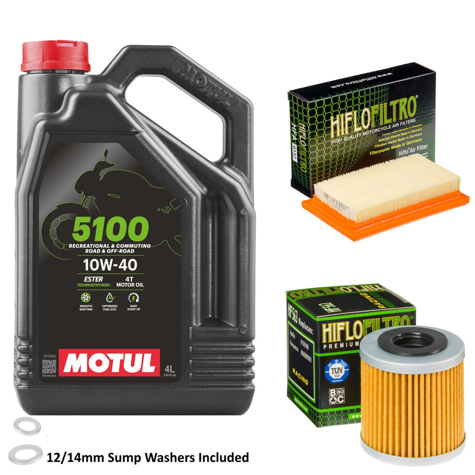 Motul 5100 10w40 4L Oil & HF563 & HFA6112 Oil Filter Kit