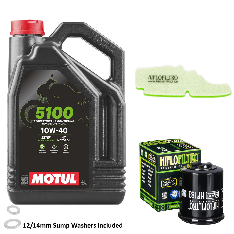 Motul 5100 10w40 4L Oil & HF183 & HFA5202DS Oil Filter Kit