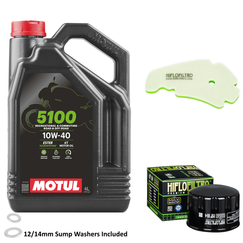 Motul 5100 10w40 4L Oil & HF184 & HFA5201DS Oil Filter Kit