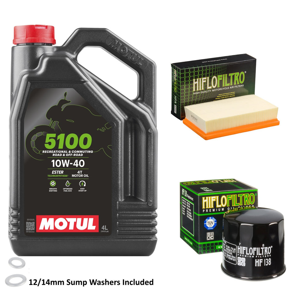 Motul 5100 10w40 4L Oil & HF138 & HFA6202 Oil Filter Kit