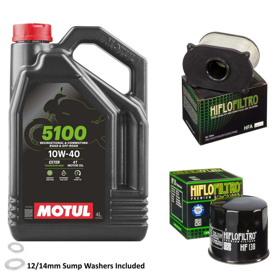 Motul 5100 10w40 4L Oil & HF138 & HFA3609 Oil Filter Kit