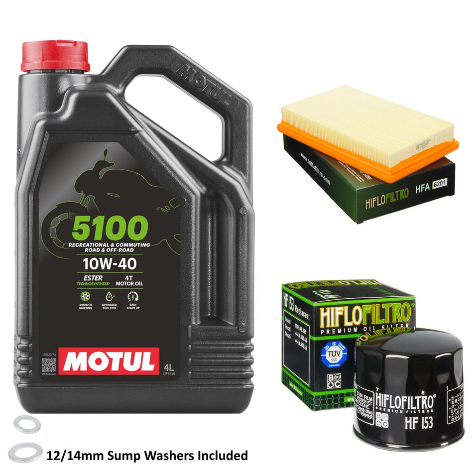 Motul 5100 10w40 4L Oil & HF153 & HFA6201 Oil Filter Kit