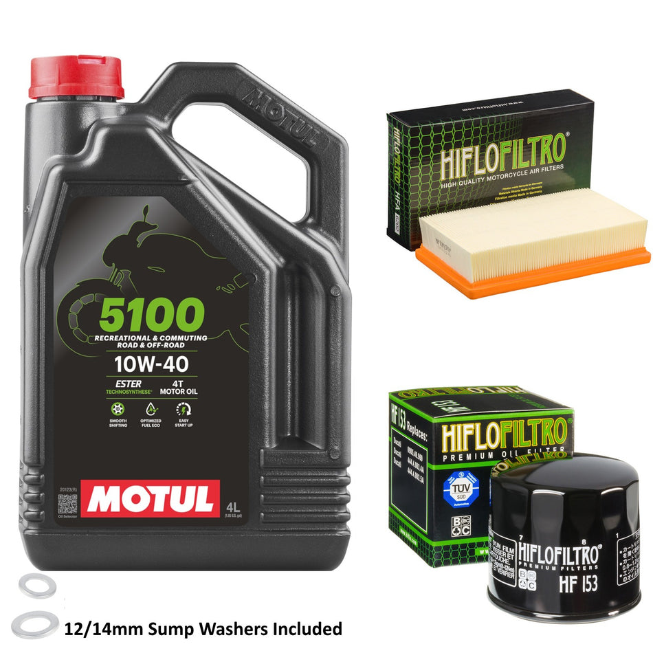 Motul 5100 10w40 4L Oil & HF153 & HFA6202 Oil Filter Kit