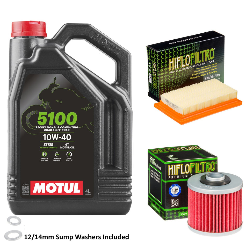 Motul 5100 10w40 4L Oil & HF145 & HFA6112 Oil Filter Kit