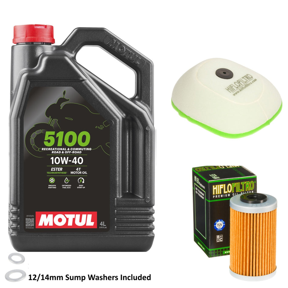Motul 5100 10w40 4L Oil & HF655 & HFF5018 Oil Filter Kit