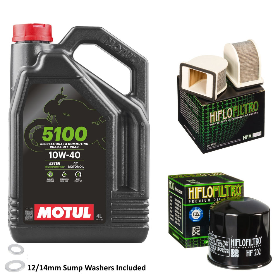 Motul 5100 10w40 4L Oil & HF202 & HFA2404 Oil Filter Kit