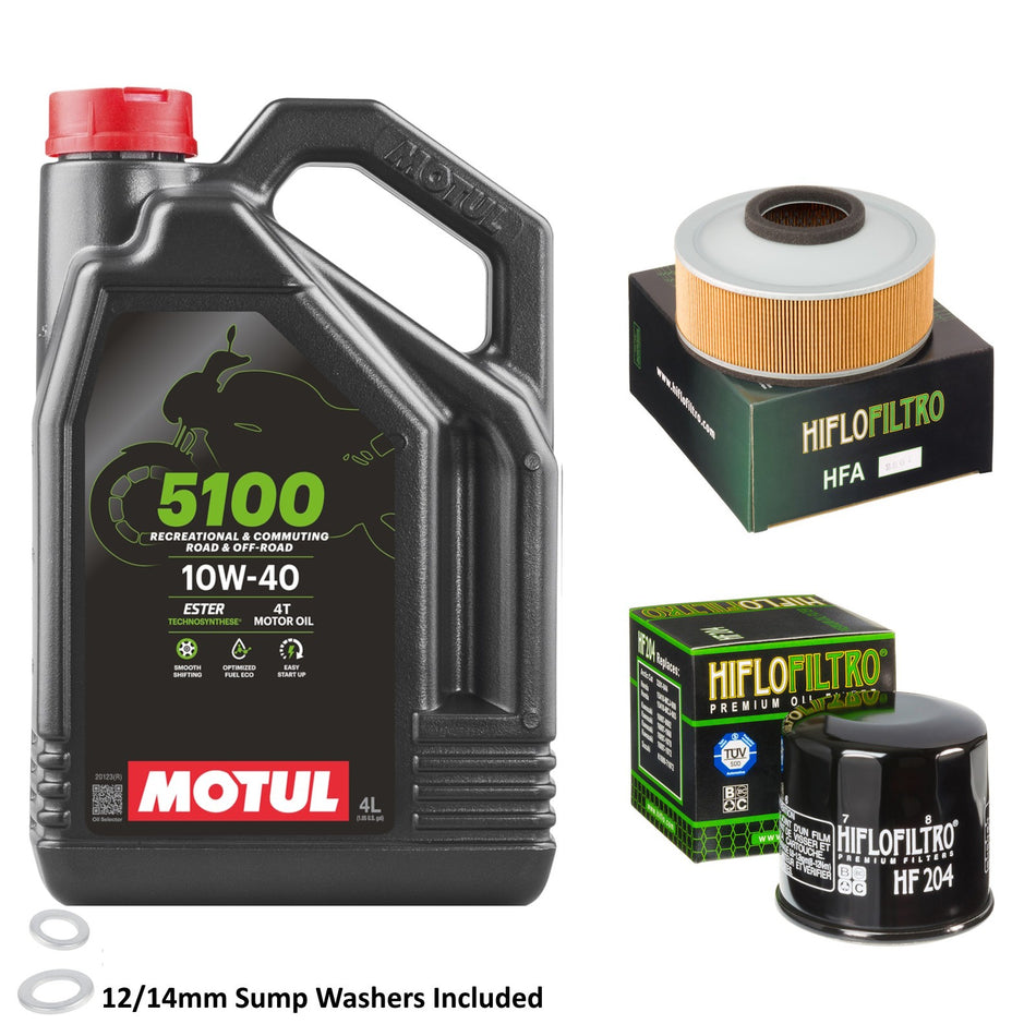 Motul 5100 10w40 4L Oil & HF204 & HFA2801 Oil Filter Kit