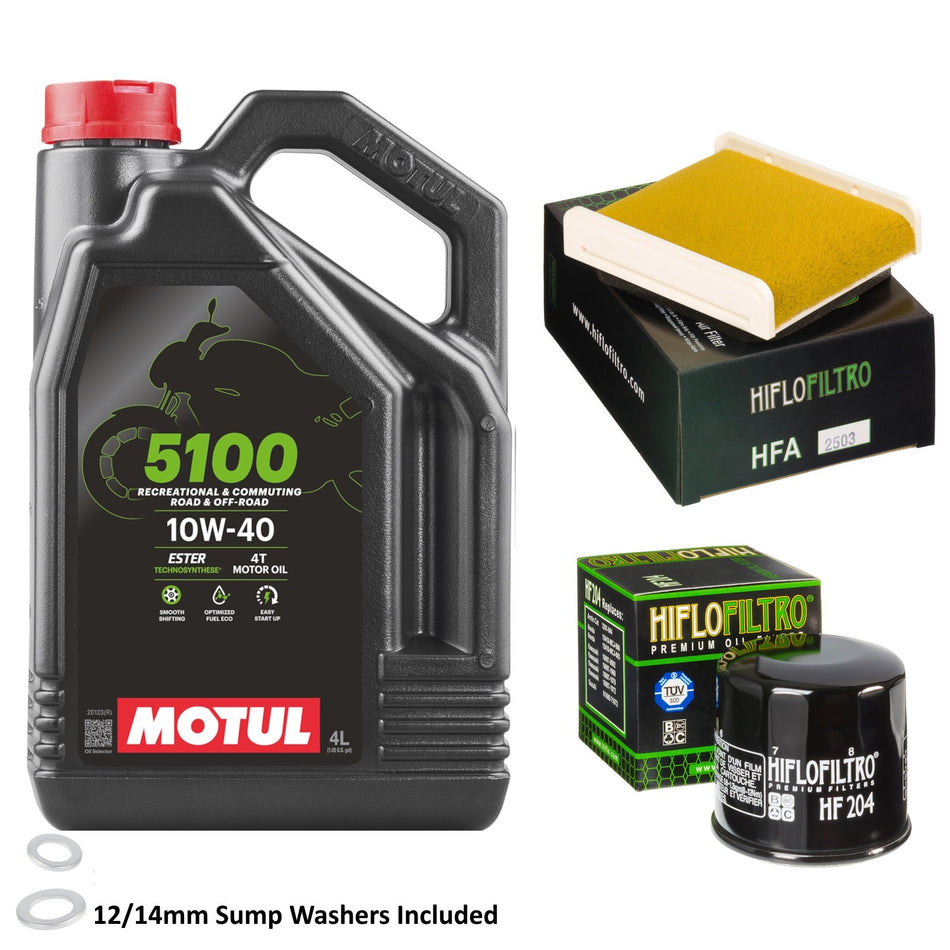 Motul 5100 10w40 4L Oil & HF204 & HFA2503 Oil Filter Kit