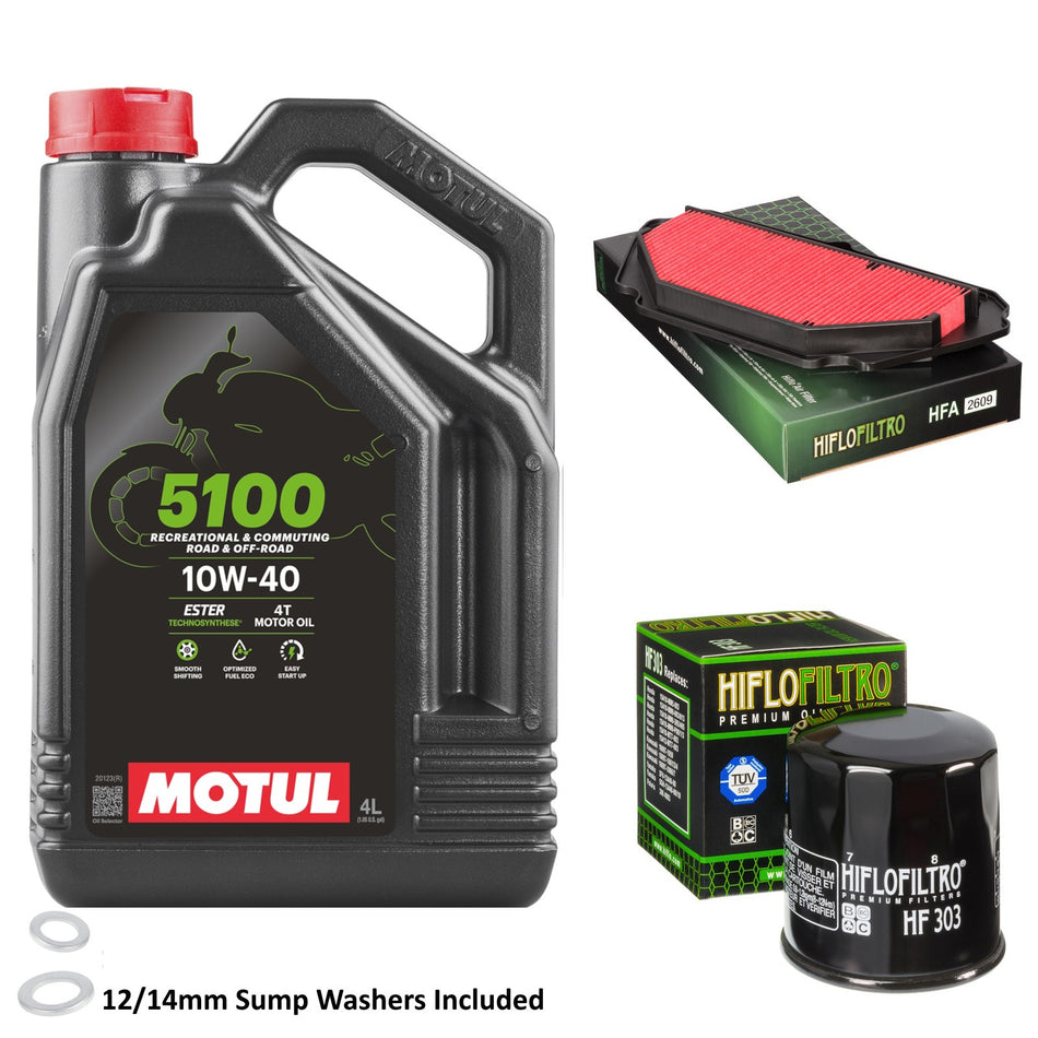 Motul 5100 10w40 4L Oil & HF303 & HFA2609 Oil Filter Kit